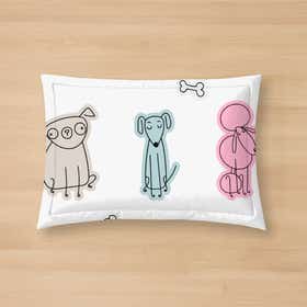 Cute Pastel Abstract Dogs Custom Pet Mat 18