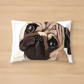 Pug Illustration Custom Pet Mat 21