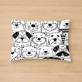 Black and white Seamless Doggo Custom Pet Mat 4