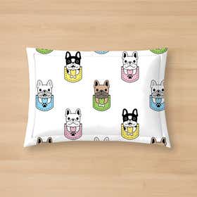 Bulldog and colorful pockets Custom Pet Mat 6