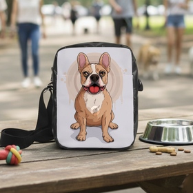 Beige French Bulldog Personalized Dog Walking Bag 6