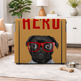 Super Pug Pet Crate Cover - Peek Mesh 2