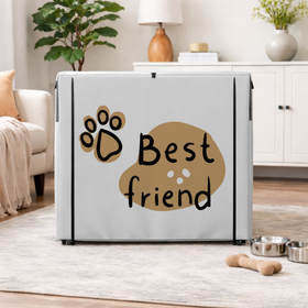 Best Friend Paw Pet Crate Cover - Peek Mesh 7