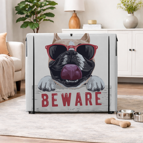 Beware Dog Pet Crate Cover - Peek Mesh 9