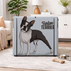 Boston Terrier Pet Crate Cover - Peek Mesh 12