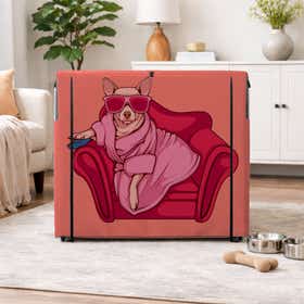 Chill Scene alert Pet Crate Cover - Peek Mesh 13
