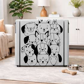 Dog Faces Cartoon Pet Crate Cover - Peek Mesh 21