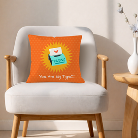You're My Type Custom Square Throw Pillow - Velvet Satin 3