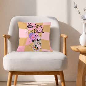 You're The Best Custom Square Throw Pillow - Velvet Satin 4