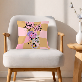 You're The Best Custom Square Throw Pillow - Velvet Satin 4