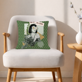 Self Love Collage Custom Square Throw Pillow - Velvet Satin 6