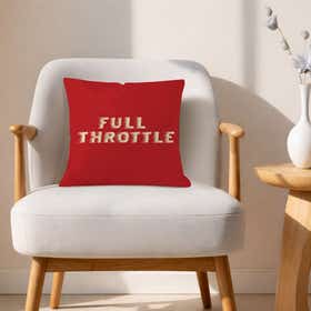 Full Throttle Custom Square Throw Pillow - Velvet Satin 9