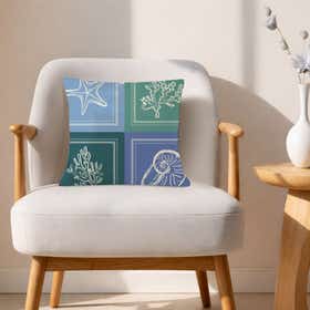 Mariner's tile Custom Square Throw Pillow - Velvet Satin 19
