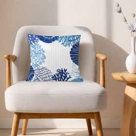 Nautical border Custom Square Throw Pillow - Velvet Satin 19