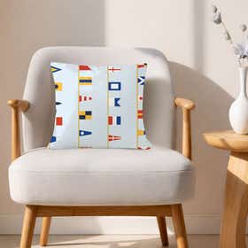 Linear nautical code Custom Square Throw Pillow - Velvet Satin 21