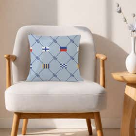 Mariner's code Custom Square Throw Pillow - Velvet Satin 21