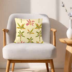 Palm paradise Custom Square Throw Pillow - Velvet Satin 14