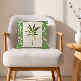 Palm plantation Custom Square Throw Pillow - Velvet Satin 13