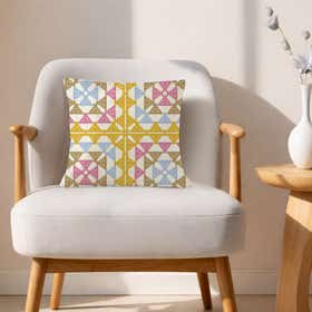 Monochrome crochet work Custom Square Throw Pillow - Velvet Satin 18