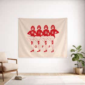 Ride Off Custom Wall Tapestry - Velvet Satin 8