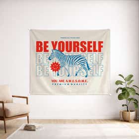 Be Yourself Custom Wall Tapestry - Velvet Satin 6