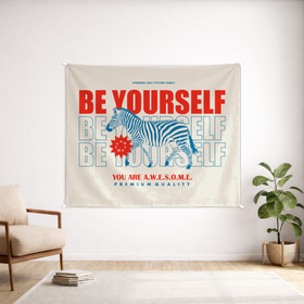 Be Yourself Custom Wall Tapestry - Velvet Satin 6