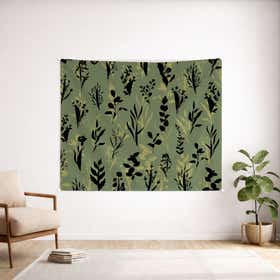 Whispering Wildflowers Custom Wall Tapestry - Velvet Satin 2