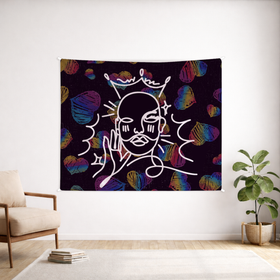Queen of Hearts Custom Wall Tapestry - Velvet Satin 7
