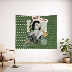 Self Love Collage Custom Wall Tapestry - Velvet Satin 3