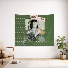 Self Love Collage Custom Wall Tapestry - Velvet Satin 3