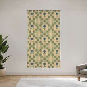 Botanical checkerboard Custom 70% Blackout Curtain 20