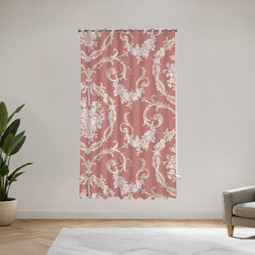 Victorian Bloom-Peach Custom 70% Blackout Curtain 9