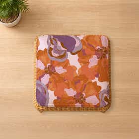 Violet nocturne Custom Square Seat Cushion - Canvas 5