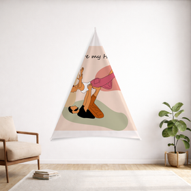 You are My Heart Custom Triangular Tapestry - Velvet Satin 2
