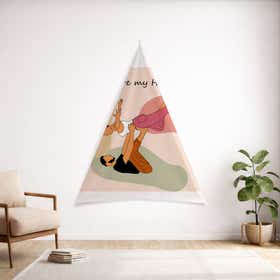 You are My Heart Custom Triangular Tapestry - Velvet Satin 2
