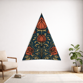 Wilderness Damask Custom Triangular Tapestry - Velvet Satin 6