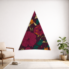 Wild Dream Floral Custom Triangular Tapestry - Velvet Satin 7