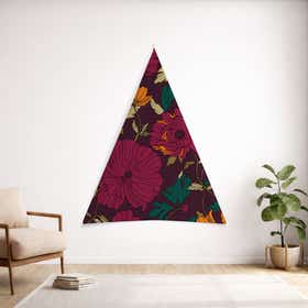 Wild Dream Floral Custom Triangular Tapestry - Velvet Satin 7