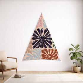 Thoughtful Bloom Custom Triangular Tapestry - Velvet Satin 8