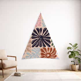 Thoughtful Bloom Custom Triangular Tapestry - Velvet Satin 8