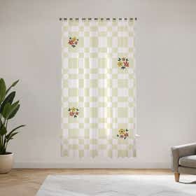 Meadow grid stitch Custom Sheer Curtain - Velva Mist 9