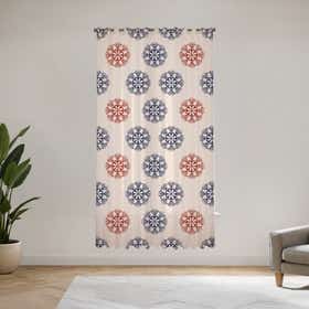 Indigo lattice Custom Sheer Curtain - Velva Mist 11