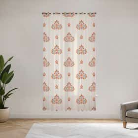 Persian paisley Custom Sheer Curtain - Velva Mist 6