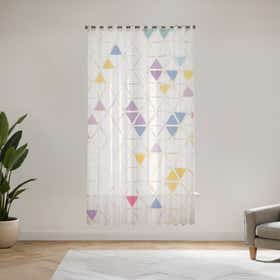 Pastel angles Custom Sheer Curtain - Velva Mist 14