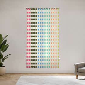Pixelated poolside Custom Sheer Curtain - Velva Mist 17