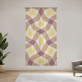 Golden hour geo Custom Sheer Curtain - Velva Mist 21