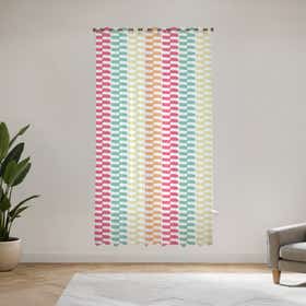 Backyard brushstrokes Custom Sheer Curtain - Velva Mist 15