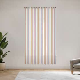 Pinstripe picnic Custom Sheer Curtain - Velva Mist 16