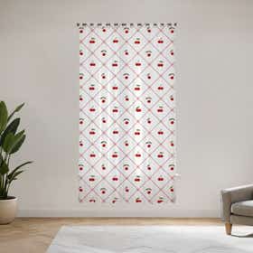 Berry check Custom Sheer Curtain - Velva Mist 4