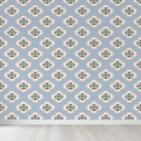 Indigo medallion trove Custom Wallpaper - Timber Grain 2